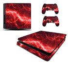 Red Electric Sticker/Skin Playstation 4 Slim Console/Remote controllers,pss9