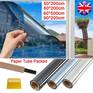 2m 5m Reflective One Way Mirror Window Film Mirrored Privacy Glass Solar Tint - Picture 1 of 14