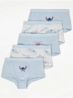 Disney Lilo Stitch Angel Azul Rosa Pantalones Cortos Breif Ropa Interior Bragas Paquete de 5 Foto 1 de 4