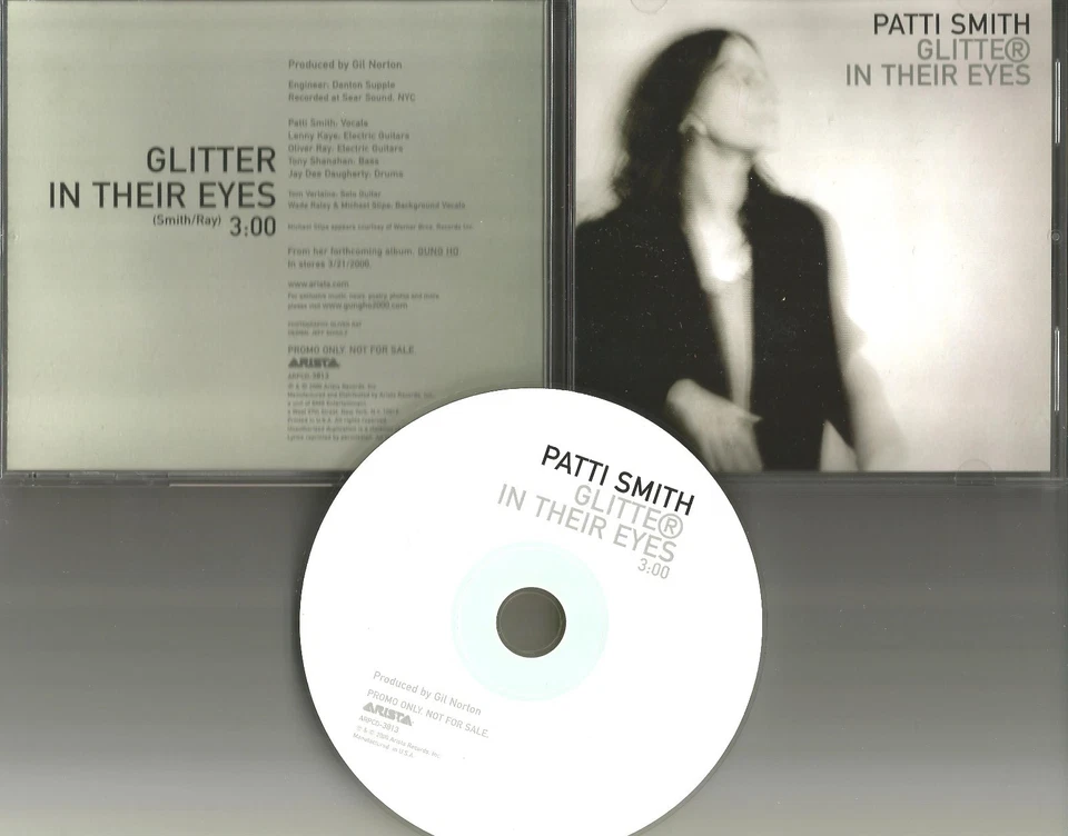 PATTI SMITH Glitter In their Eyes 2000 USA PROMO DJ CD single w/ PRINTED LYRICS Foto 1 de 1