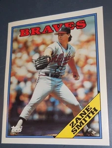 VTG MLB ZANE SMITH ATLANTA BRAVES 1988 TOPPS 297 CARD FOLDER 9.5" X 11.75" - Picture 1 of 3