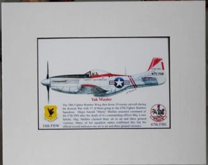 18FBW F-51D Mustang "Yak Mauler" 8X10 Matted Art Print by Willie Jones Jr - Picture 1 of 3