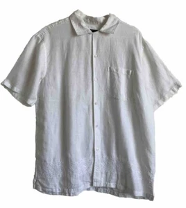 Banana Republic Womens Size M White Linen Short Sleeve Button Front shirt - Picture 1 of 12