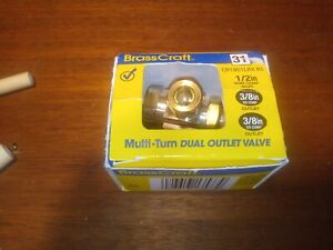 Brass Craft Multi-Turn Dual Outlet Valve #31 1/2" inlet CR1901LRXR1 3/8"