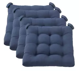 Mainstays Textured Chair Seat Pad (Chair Cushion), Navy Color, 4-Piece Set - Picture 1 of 5