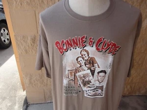 Vintage Y2K Bonnie und Clyde Bankräuber Verbrechen Texas Gefängnis Museum T-Shirt neu ohne Etikett 2XL - Bild 1 von 4
