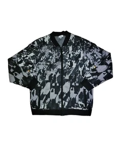 Calvin Klein Cardigan Mens Sweater Large Abstract Black Zip Jacket - Picture 1 of 7