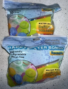 12 pcs Reusable Happy Water Balloon Bombs Self Sealing Magnetic Pack of 2 - Picture 1 of 1
