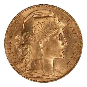 1908 France Gold 20 Francs PCGS MS65+ Gad-1064a F-535 - Picture 1 of 4