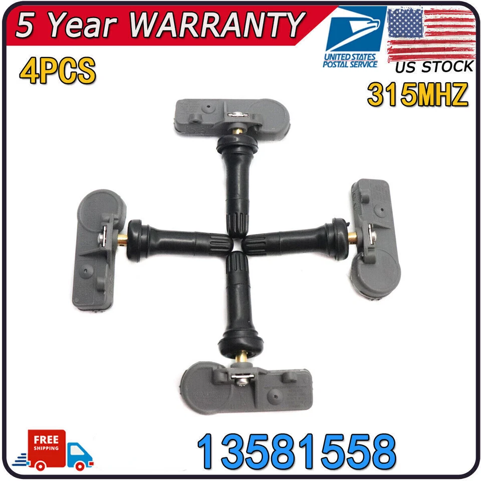 Sensor de presión de neumáticos TPMS 4 piezas stock EE. UU. para Chevy GM Buick GM 315 MHz Foto 1 de 4