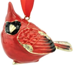 Kubla Craft Bejeweled Enamel Cardinal Christmas Ornament FREESHIP Red Bird New - Picture 1 of 1