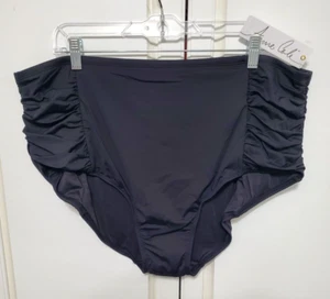 Anne Cole High Waisted Swim Bottom Women Size 22W Black NEW MSRP $64 22W GG-10 - Picture 1 of 15