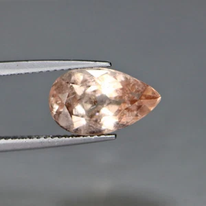 Excellent! 3.60 Cts SI Pear Natural Morganite Gemstone Brazil - Picture 1 of 5