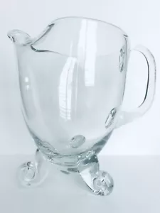 Vintage Footed Water/Tea Pitcher Barski Lead Free Crystalline Clear Barware - Picture 1 of 3