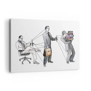 Impression sur Toile 120x80cm Tableaux Image Job humain marionette Illustration - Foto 1 di 10