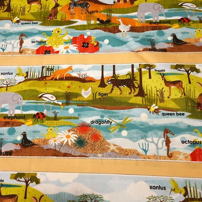 34" Animal Alphabet Flash Cards Lisa DeJohn Red Rooster Scenic Stripe - Image 1 of 4