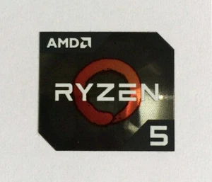 AMD Ryzen 5 schwarz CPU Aufkleber 16,5 x 19,5 mm Gehäuse Badge Logo - Bild 1 von 1