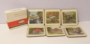 Set of 6 PIMPERNEL Coasters Water mills In Box Mug Mats Tea Coffee - Picture 1 of 4