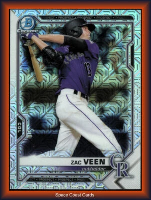 2021 Bowman Chrome Prospects Zac Veen #BCP-3 Mega Box Mojo - Image 1 of 2