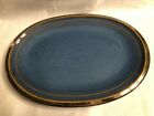 Mikasa Mira Saphire 14 Oval Serving Platter Blue And Brown Rings Gourmet Basics