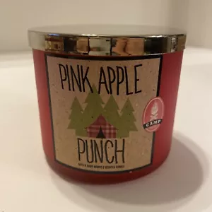 Bath & Body Works PINK APPLE PUNCH 3-Wick Candle 14.5oz BRAND NEW Camp Trailside - Picture 1 of 5