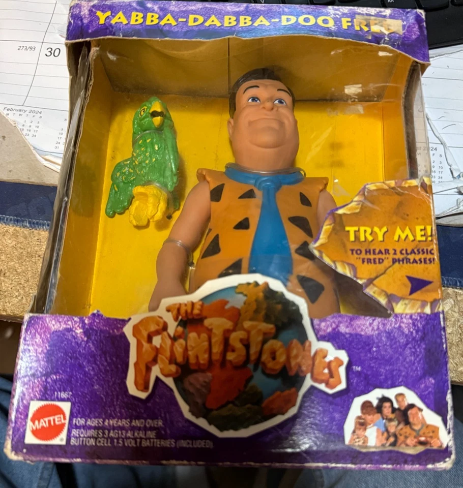 Figura de acción The Flintstones Movie Yabba-Dabba-Doo Fred 93 Mattel sellada Foto 1 de 2