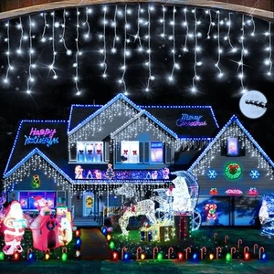 Christmas Lights Outdoor, 400LED 33FT LED Icicle Lights 8 Modes 75 Drops Fair... - Picture 1 of 6