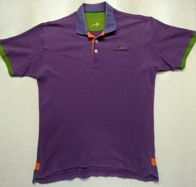 Camisa Polo Orvis Signature Grande Hombre Púrpura Informal Preppy Exterior Pesca Algodón Foto 1 de 4