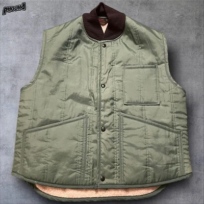 Vintage Fleetwood Vest Mens Medium Quilted Insulated Snap PECO Workwear 70s - Image 1 of 4