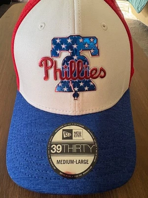 Phillies Patriotic Hat-New Era 39Thirty-Size Medium/Large w/Embossed Logo - Image 1 of 4