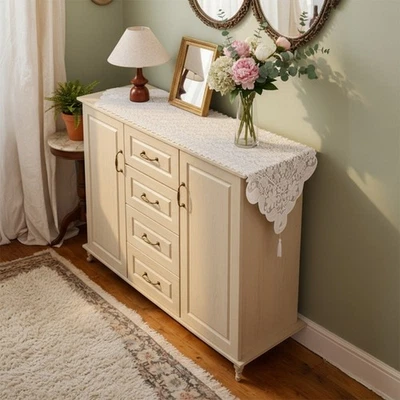 Embroidered Table Cover Adds Sophistication To Dining Budget-friendly Home Decor - Image 1 of 4