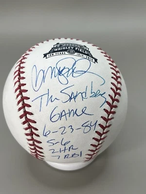 Ryne Sandberg Signed Multi-Inscribed Sandberg Game Wrigley Logo Ball -  TRISTAR - Image 1 of 4