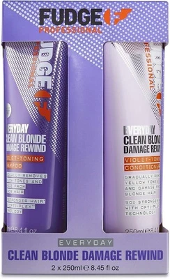 Fudge Professional Purple Shampoo and Conditioner duo for blonde hair
