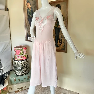 Camisón Bailarina Tank Vintage Años 80 New Wave Rosa Elástico XS/S Foto 1 de 4