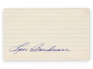 Lou Boudreau Signed Autographed 3X5 Index Card Indians Hall of Famer JSA CF45594 - Picture 1 of 2