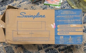 Swingline #74535 Electric Hole Puncher 3 Hole 28 Sheet Capacity Jam Resistant - Picture 1 of 9
