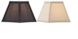 Black or Cream Faux Silk 5" Square Lamp Shade – Table/Wall Light BC - Picture 1 of 4