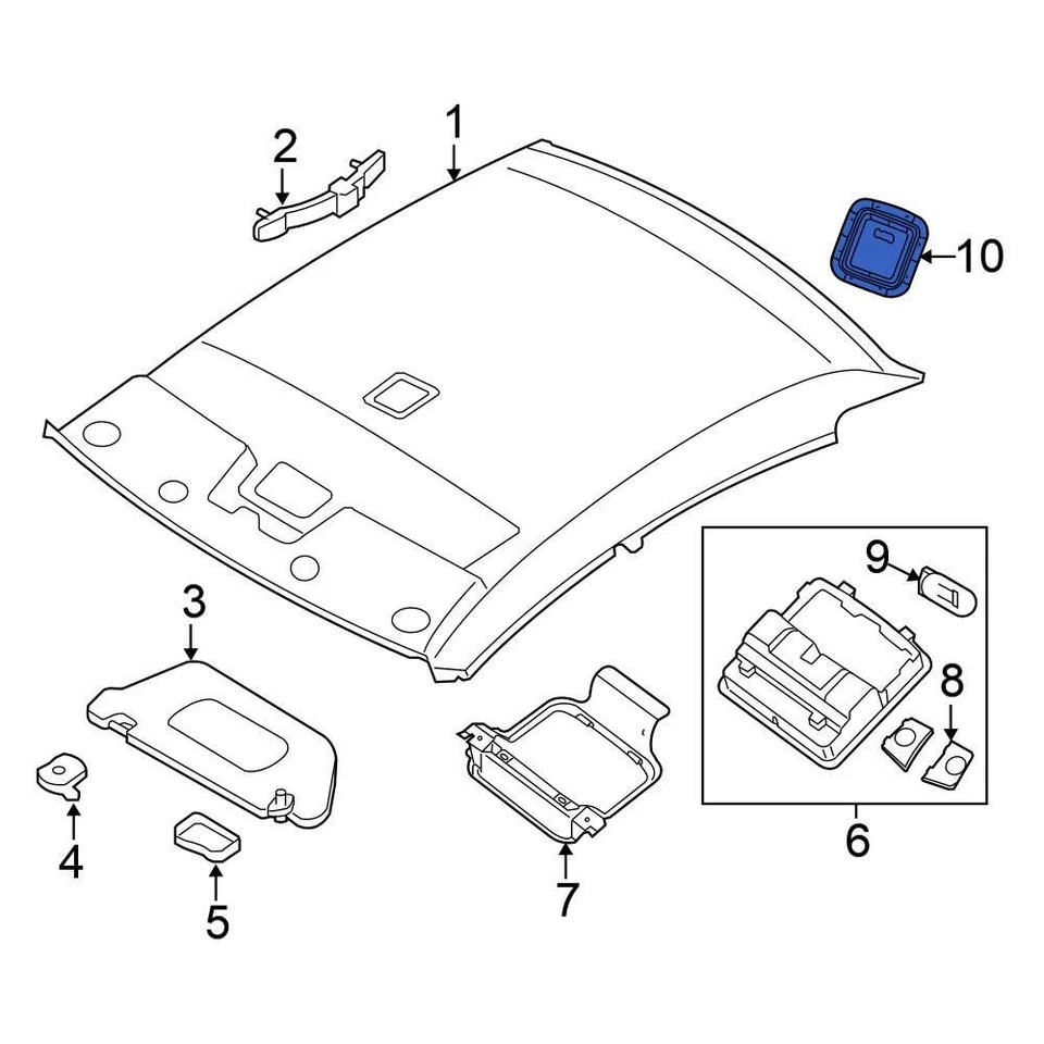 For Nissan Altima 2010-2013 Nissan 26410JB00A Dome Light Foto 1 de 1