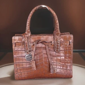 Dooney & Bourke Mini Alto Tassel Bag Croc Embossed Leather Tobacco🔥b9 - Bild 1 von 16