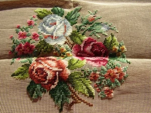 Bucilla Needlepoint Flowers Pre-worked 23" Square Canvas Unfinished - Picture 1 of 13