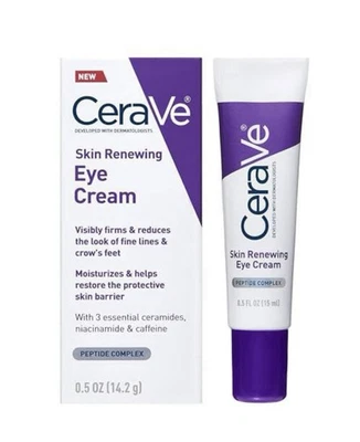 Crema de ojos renovadora de piel CeraVe para arrugas, crema debajo de los ojos con péptidos Foto 1 de 3