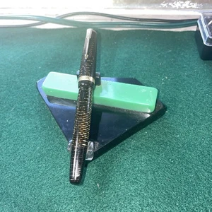 1942 PARKER VACUMATIC GOLDEN BROWN MAJOR W/GT BLUE DIAMOND FP is RESTORED /SERVI - Picture 1 of 24