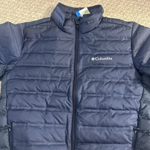 Columbia Men's White Out II Omni Heat Insulated Puffer Jacket navy blue sz M 650 - Picture 1 of 10