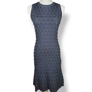 Michael Kors Knit Dress Women XS Crochet Bodycon Black Gold Coquette Whimsigoth - Picture 1 of 13