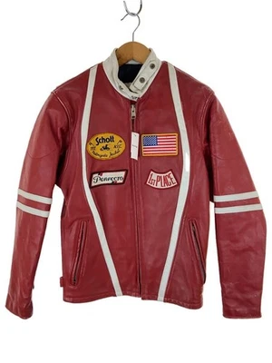 Schott Leather Jacket Blouson Red Size 34 - Image 1 of 4