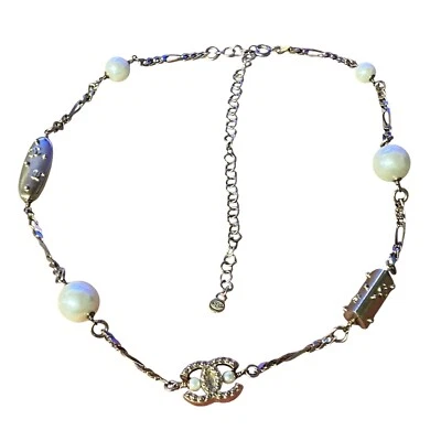 Collar estación perlas CC tono dorado Chanel 03A Foto 1 de 4
