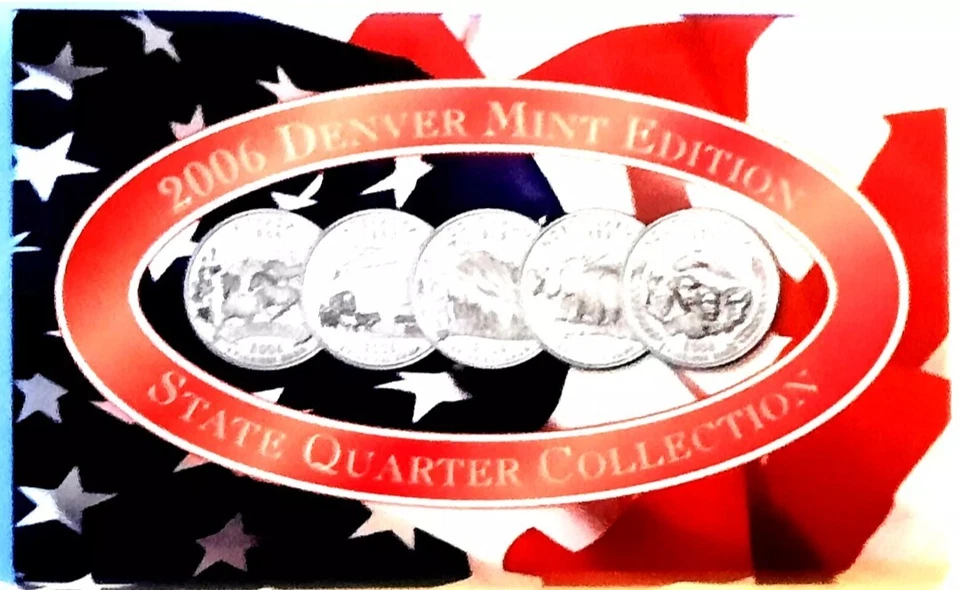 2006 Denver Mint Edition 5-Coin State Quarter BU Set w/ COA - Image 1 of 4