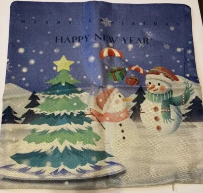 Christmas Throw Pillow Covers Set 2 18 x 18 Bright Colors - Image 1 of 3