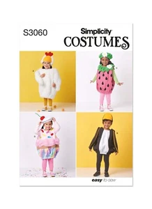 Simplicity Easy SEWING PATTERN S3060 Toddlers Costumes,Inc Penguin, Chicken,Cake - Picture 1 of 7