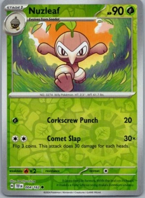 Nuzleaf SV05: Temporal Forces 004/162 Near Mint NM Reverse Holo - Image 1 of 2